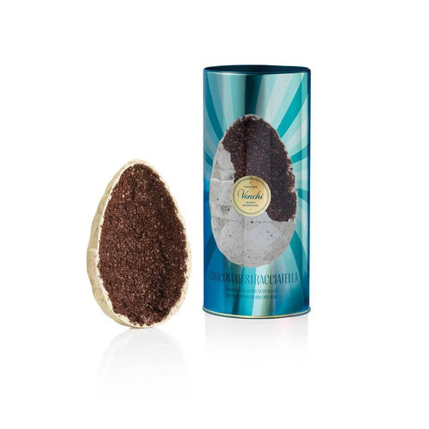 Venchi Chocolate Grand Egg Gift Set: STRACCIATELLA & PISTACHIO CHOCOVIAR EGG with With Mini Venchi Tin