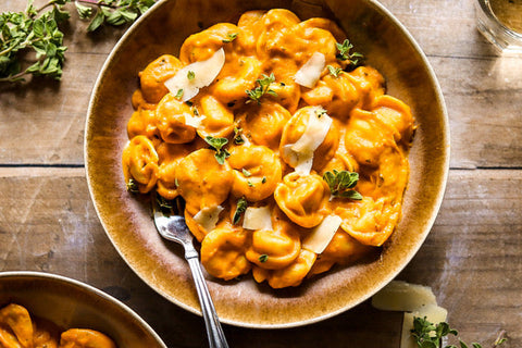 DATE NIGHT: Handmade Tortellini with  Vodka Sauce, Salad & Warm Caramel Apple Crisp
