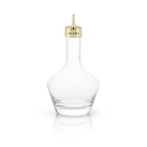 Viski - Belmont™ Crystal Bitters Bottle w/ Gold-Plated Dasher Top
