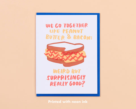 Peanut Butter & Bacon Anniversary Letterpress Greeting Card