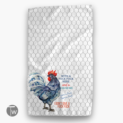With A Fuck Fuck Here Kitchen Tea Towel