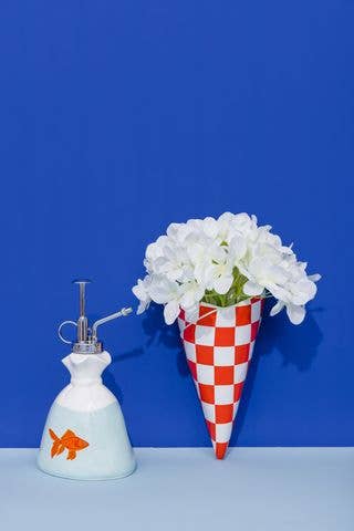 Wall Vase, Checker Bag