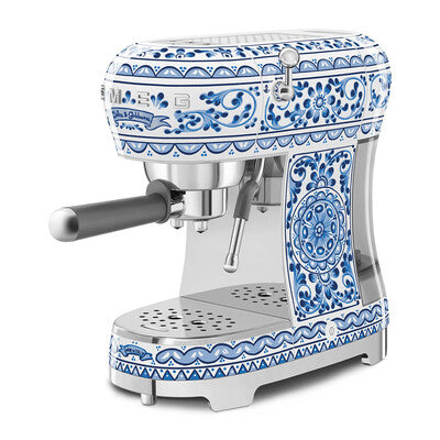 SMEG Dolce Gabbana Manual Espresso Machine, Blu Mediterraneo