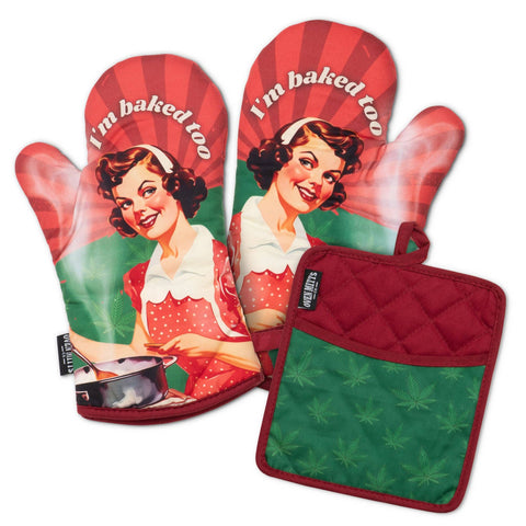Zapps Clothing - I'm Baked Too Oven Mitts And Potholder Set