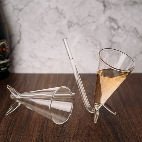 2pk Champagne Shooter With Stands - Acrylic Plastic Reusable