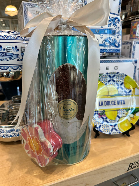 Venchi Chocolate Grand Egg Gift Set: STRACCIATELLA & PISTACHIO CHOCOVIAR EGG with With Mini Venchi Tin