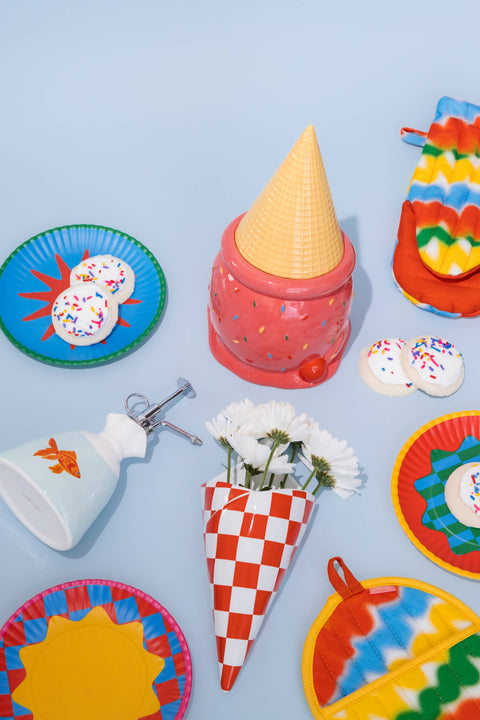 Wall Vase, Checker Bag
