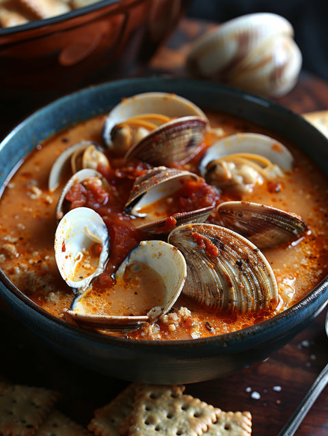 Long Island Local - CLAMS: Little Necks with Spicy Broth  & Baked Stuffed Clams