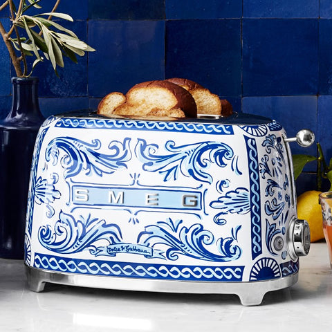 SMEG - Dolce & Gabbana Blu Mediterraneo - 2 Slice Toaster Blue Mediterraneo