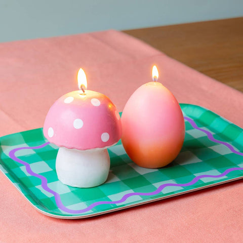 Pink Toadstool Mushroom Candle