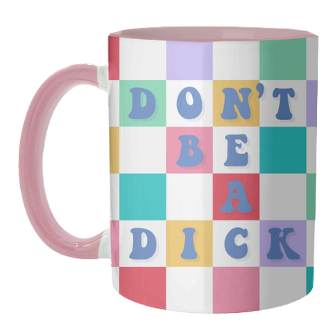 Mugs 'Don't be a dick checkerboard'
