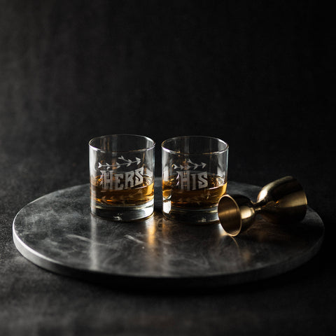 Hand Engraved Couples Glasses