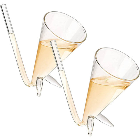2pk Champagne Shooter With Stands - Acrylic Plastic Reusable