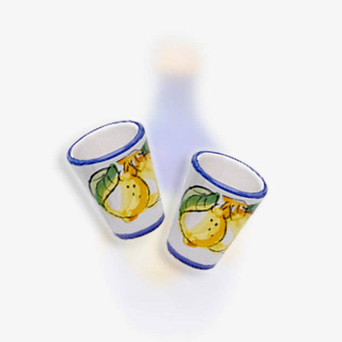 N°2 Handmade 'Lemons of Sorrento' Terracotta Glasses