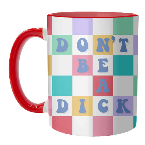 Mugs 'Don't be a dick checkerboard'