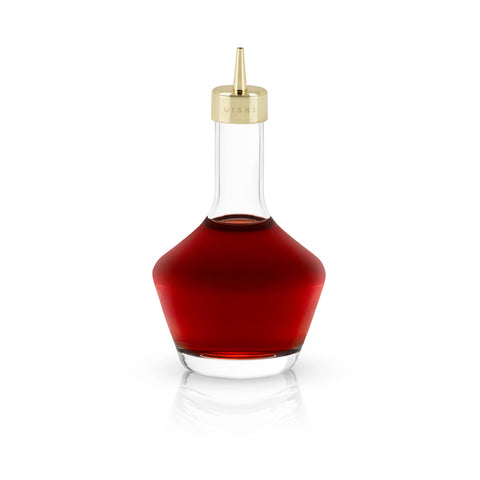 Viski - Belmont™ Crystal Bitters Bottle w/ Gold-Plated Dasher Top