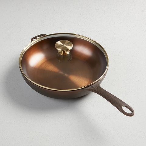 Smithey No 11. Deep Skillet With Glass Lid