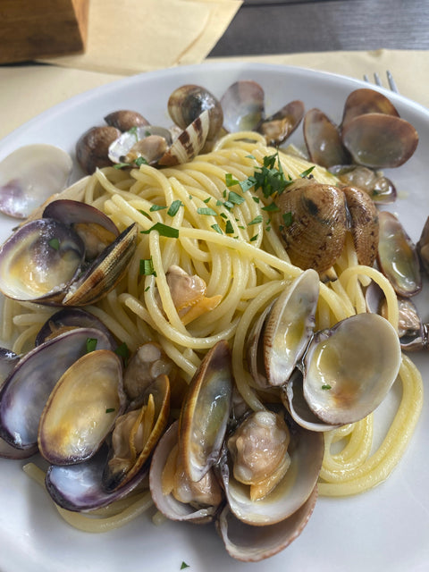 DATE NIGHT:  Spaghetti alle Vongole and Branzino