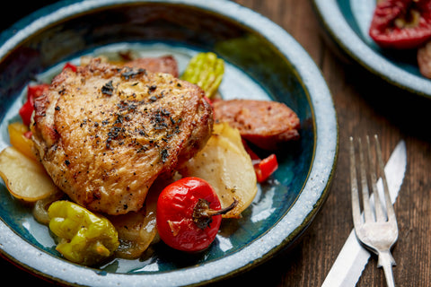 Chicken Scarpariello, Escarole & Beans and Lemon Ricotta Zeppoli