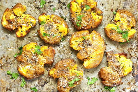 Duck Fat & Rosemary Smashed Fingerling Potatoes