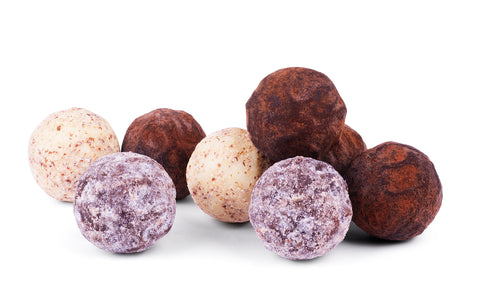 Chocolate Truffles: Milk Chocolate Hazelnut, Dark Chocolate, & White Chocolate Vanilla