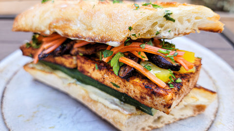 Banh Mi and Baked Mushroom Spring Rolls (Vegan)