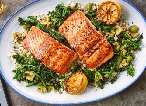 Crispy Skin Salmon with Mustard Chive Sauce
