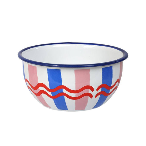 Tomato Stripe Enamel Bowl | 16cm