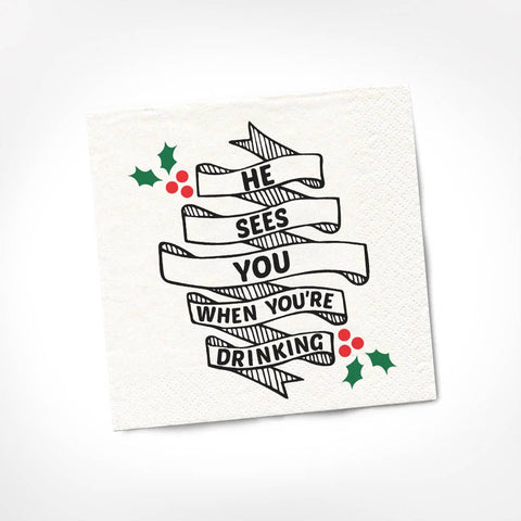 He Sees You | Christmas Napkins