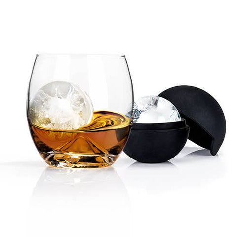 Viski - Glacier Rocks® Ice Ball Molds & Tumblers Set - Set of 4