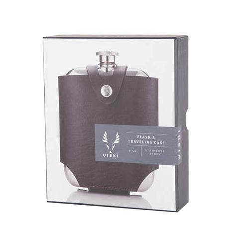 Viski - Stainless Steel Flask w/ Traveling Case