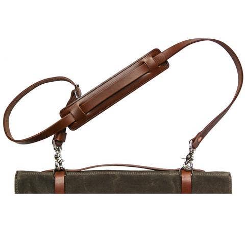 Brown Leather Knife Roll Strap