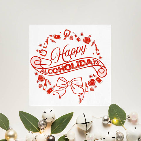 Happy Alcoholidays | Holiday Christmas Napkins