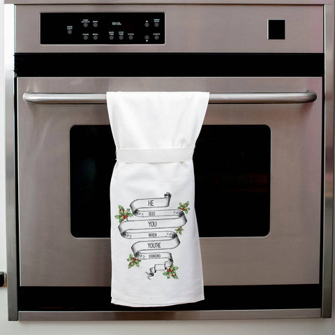 He Sees You Drinking | X-Mas Kitchen Towels