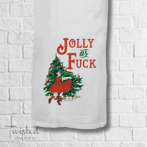 "Jolly As Fuck" Christmas Kitchen Towels