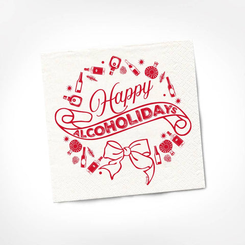 Happy Alcoholidays | Holiday Christmas Napkins