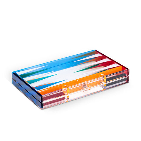 Acrylic Backgammon Set- MultiColor