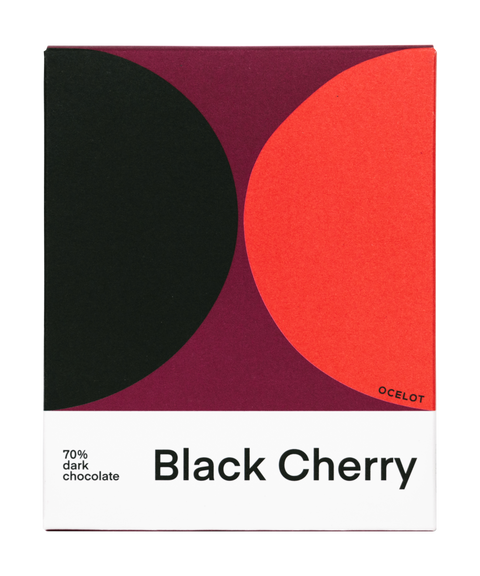 Ocelot Black Cherry Dark Chocolate (70%), 70g