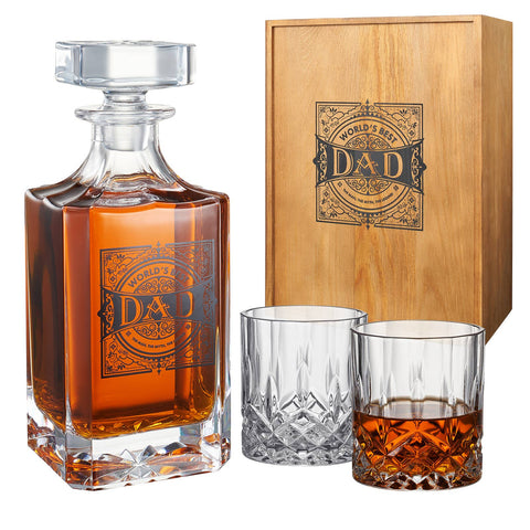 Gift for Dad Whiskey Decanter Gift Set | 730mL