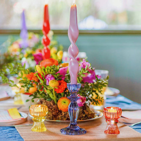 Color Glass Candle Holder