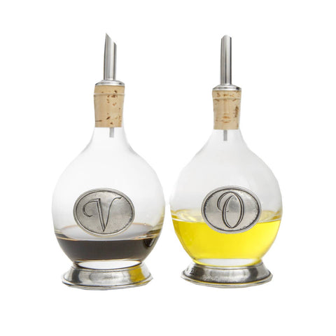 Arte Italica & Crown Linen Designs - Tavola Oil & Vinegar Set