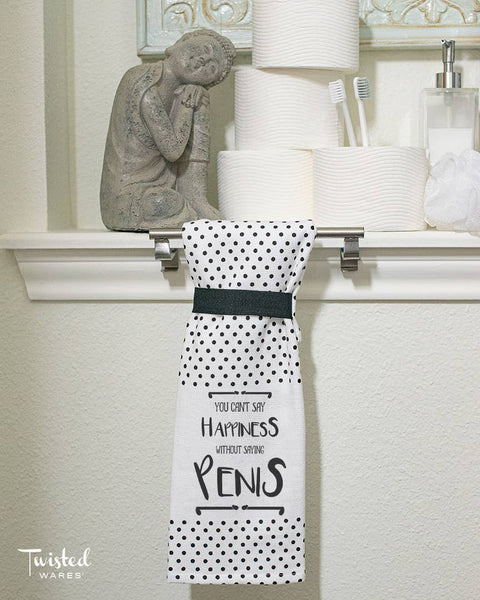 You Can't Say Happiness | Funny Bathroom Towels