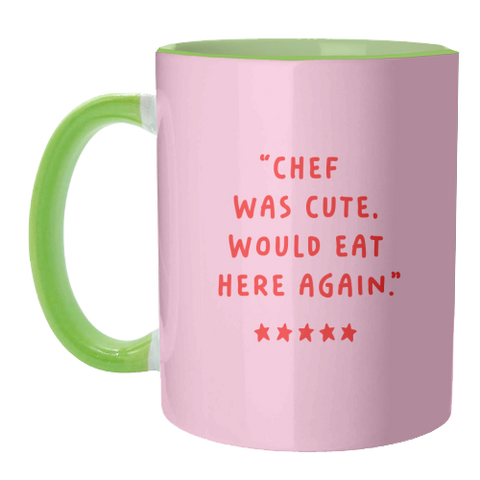 Mugs 'Chef Was Cute Kitchen Decor Print'