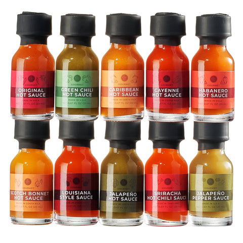 Gourmet Hot Sauce Sampler Gift Set of 10