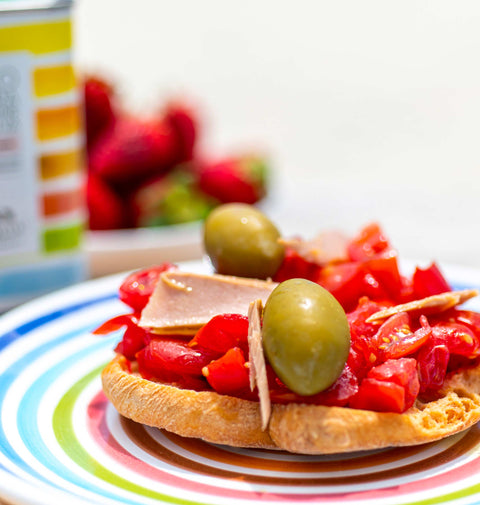 Hand-painted Rainbow Ceramic Plate by Frantoio Muraglia