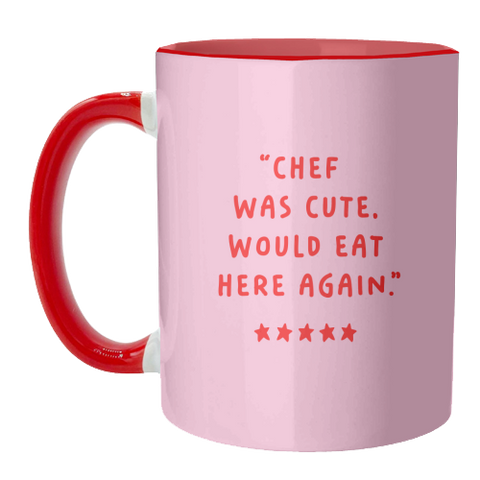 Mugs 'Chef Was Cute Kitchen Decor Print'