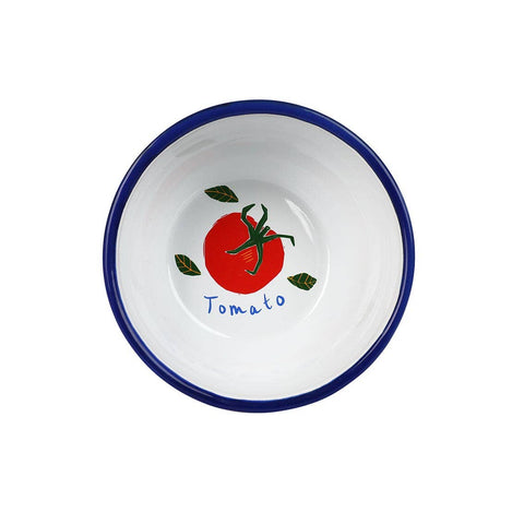 Tomato Stripe Enamel Bowl | 16cm