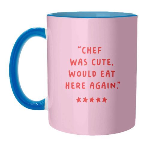 Mugs 'Chef Was Cute Kitchen Decor Print'