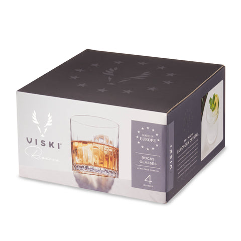 Viski - Reserve Milo European Crystal Lowball Glasses - Set of 4