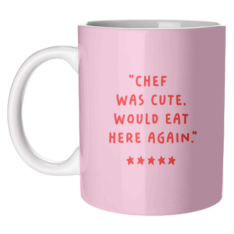 Mugs 'Chef Was Cute Kitchen Decor Print'